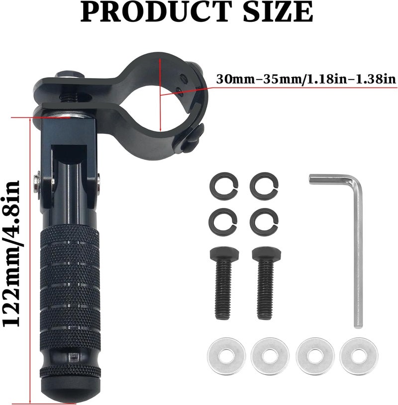 VUOZIP M8 Anti-Skid CNC Universal Motorcycle Foot Pegs Degree Foldable Footpegs Footrest,Upgrade Passenger Pedal For Mini Bike Dirt Pit Bike Electric Car Motorbike Honda Suzuki Yamaha Kawasaki(Black) - Image 4
